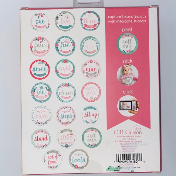 New Baby girl milestone sticker pack - Picture 3 of 3